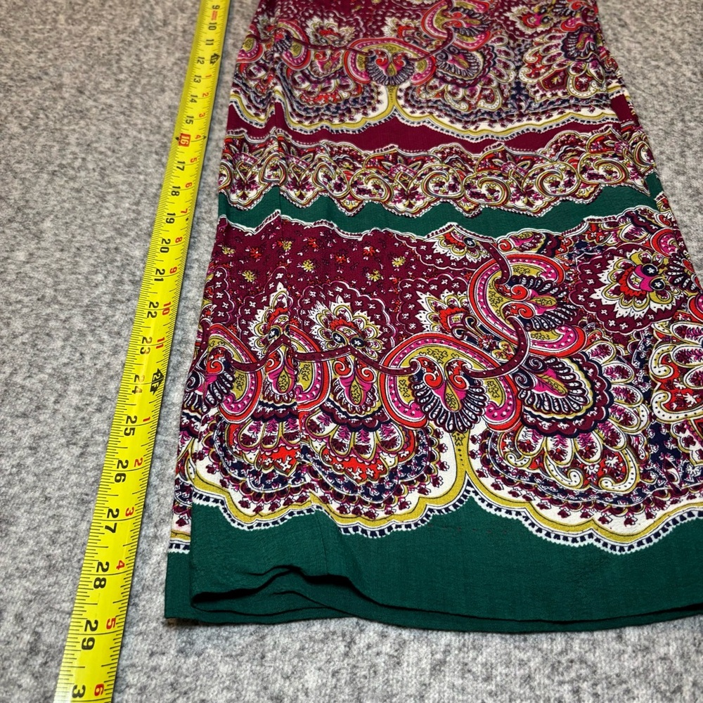 Anthropologie Women's Paisley Wide Leg Pants, Maroon Print, Size 4 - Picture 8 of 10